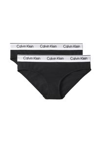 Brasilslip "2PK BIKINI", M&auml;dchen, Gr. 152/158, 2 Stk., schwarz (pvhschwarz, pvhschwarz), Jersey, Obermaterial: 95% Baumwolle, 5% Elasthan, Calvin Klein Underwear, unifarben, k&ouml;rpernah, Unterhosen Brasilslip, mit Logobund