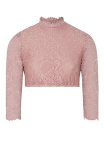 Spieth & Wensky Dirndlbluse SPIETH & WENSKY "Amsterdam", Damen, Gr. 46, rosa, Obermaterial: 90% Polyamid PA. 10% Elasthan EL., gebl&uuml;mt, skinny fit, hoch geschlossener Ausschnitt, Blusen Dirndlbluse, mit floralen Spitzenmuster