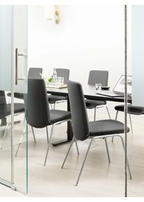 Polsterstuhl stressless "Laurel", grau (rock paloma, chrom matt), B:57cm H:92cm T:59cm, Leder PALOMA: PALOMA ist ein durchgef&auml;rbtes Semianilin-M&ouml;belleder mit nat&uuml;rlicher Narbung., St&uuml;hle, Polsterstuhl, Low Back, Gr&ouml;&szlig;e L, mit Beinen aus Stahl in Chrom matt