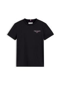 T-Shirt Tommy Hilfiger, Jungen, Gr. 8 (128), schwarz, Single Jersey, Obermaterial: 100% Baumwolle, unifarben, regular fit normal, Rundhals, abgesteppte Kante, Shirts T-Shirt, Rundhalsausschnitt, Regular Fit, Kinder bis 16 Jahre