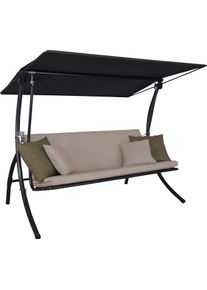 Hollywoodschaukel "Motion Smart sand", beige, B:210cm H:160cm T:145cm, Obermaterial: 100% Polyester, Angerer FREIZEITM&Ouml;BEL, Hollywoodschaukeln, Hollywoodschaukel