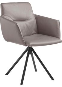 Polsterstuhl Musterring "JustB SP500", grau (light grau), 1 Stk., Longlife Xtra-Leder Z69, drehbar, St&uuml;hle, Polsterstuhl, mit Armlehne, wahlweise mit Drehfunktion, Stativgestell in schwarz