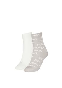 Kurzsocken Puma "Puma WOMEN SHINE SWIRL SHORT SOCK", Damen, Gr. 39-42, wei&szlig; (silber fog, warm wei&szlig;), Obermaterial: 54% Baumwolle, 27% Polyester, 15% Polyamid, 4% Elasthan, Socken Kurzsocken
