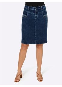 Jeansrock, Damen, Gr. 48, blau (blau, stone, washed), 98% Baumwolle, 2% Elasthan, Rick Cardona BY HEINE, unifarben, kurz, R&ouml;cke Jeansrock