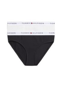 Bikinislip "2PK", M&auml;dchen, Gr. 152/158, 2 Stk., wei&szlig;, schwarz, Jersey, Obermaterial: 95% Baumwolle, 5% Elasthan, Tommy Hilfiger Underwear, k&ouml;rpernah, Unterhosen Bikinislip, mit Tommy-Signatur-Logo-Bund