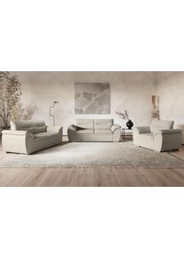 Polstergarnitur COTTA "Leandra", creme, Kunstleder SOFTLUX, Sitzm&ouml;bel-Sets, Polstergarnitur, Set bestehend aus: 2-Sitzer & 2,5-Sitzer