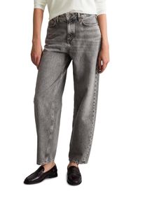 Marc O'Polo 5-Pocket-Jeans MARC O'POLO DENIM, Damen, Gr. 29, L&auml;nge 32, grau (medium grau), Denim/Jeans, Obermaterial: 100% Baumwolle, barrel fit, Jeans 5-Pocket-Jeans, Model Stine barrel cropped aus reiner Baumwolle