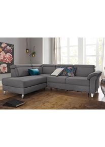 Sit & More Ecksofa SIT & MORE "Arngast L-Form", grau (steel), B:245cm H:84cm T:194cm, Sofas, Ecksofa, inklusive Kopfteilverstellung und Federkern