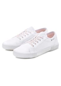 Sneaker Lascana "Sneaker, Schn&uuml;rhalbschuh, Freizeitschuh, Slip-On-Sneaker", M&auml;dchen, Gr. 37, rosa (wei&szlig;, ros&eacute;), Obermaterial: 100% Textilmaterial. Decksohle: 100% Textilmaterial. Futter: 100% Textilmaterial. Laufsohle: 100% Synthetik, unifarben mit Farbeinsatz, Basic, Schuhe Sneaker, zum Reinschl&uuml;pfen mit elastischen Schn&uuml;rb&auml;ndern VEGAN