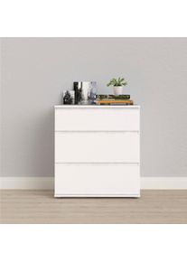 Kommode Home Affaire "Nova", wei&szlig;, B:76,8cm H:83,7cm T:40cm, Holzwerkstoff, Sideboards, Kommode, Folienbeschichtung, in verschiedenen Farbvarianten, 3 Schubladen