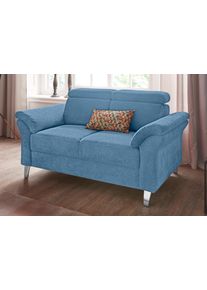 Sit & More 2-Sitzer SIT & MORE "Arngast", blau (hellblau), B:156cm H:84cm T:93cm, Sofas, 2-Sitzer, inklusive Federkern und Kopfteilverstellung