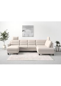 Sit & More Wohnlandschaft SIT & MORE "Far&ouml; U-Form", grau (elephant), B:325cm H:90cm T:187cm, Sofas, Wohnlandschaft, inklusive Federkern, wahlweise mit Schlaffunktion und Bettkasten