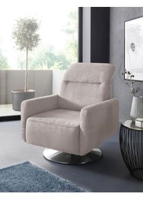Sit & More Drehsessel SIT & MORE "Gizeh", beige (elfenbein), B:78cm H:86cm T:100cm, Sessel, Drehsessel, inklusive Kopfteilverstellung, mit Federkern