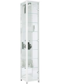 Fif M&ouml;bel Vitrine FIF M&Ouml;BEL "OPTIMA", wei&szlig;, Holzwerkstoff, Sicherheitsglas ESG, Schr&auml;nke, Vitrine, Standvitrine/Glasvitrine 1x Glast&uuml;r,perfekt f&uuml;r Sammler,Sammlervitrine