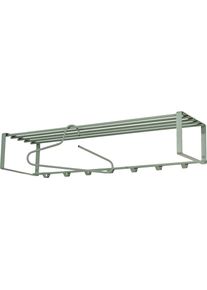 Garderobenleiste SPINDER DESIGN "REX", gr&uuml;n (dusty gr&uuml;n), B:100cm H:19cm T:29cm, Stahl, Garderobenhalter, Garderobenleiste, Wandgarderobe aus Stahl mit Hutablage und 5 bzw. 7 Haken