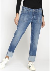 Boyfriend-Jeans Gang "94NICA WORKER", Damen, Gr. 28, N-Gr, blau (mid blau), Denim/Jeans, Obermaterial: 92% Baumwolle, 6% Polyester, 2% Elasthan, regular fit kn&ouml;chelfrei, Jeans Boyfriend-Jeans, cooler, androgyner Look, Topseller
