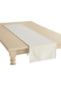 Tischl&auml;ufer OTTO HOME "Elyna", wei&szlig; (creme), B:35cm L:150cm, Baumwolle, Tischdecken, Tischl&auml;ufer, uni, mit sch&ouml;ner Spitze, weiche Haptik, leicht strukturiert, 150x35cm