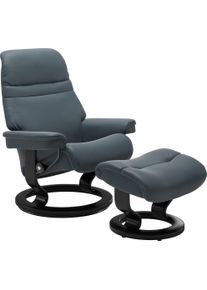 Relaxsessel stressless "Sunrise", blau (atlantic blau batick), B:88cm H:103cm T:78cm, Leder BATICK: BATICK ist ein leicht korrigiertes, durchgef&auml;rbtes und genarbtes M&ouml;belleder, bei dem die meisten Unebenheiten und Spuren in der Regel entfernt wurden.;Leder PALOMA: PALOMA ist ein durchgef&auml;rbtes Semianilin-M&ouml;belleder mit nat&uuml;rlicher Narbung.;ROHLEDER Stoff Q2 FARON: Ein fester zuverl&auml;ssiger Boucl&eacute; m