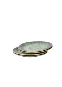 Teller-Set GIPFELST&Uuml;CK "Flussufer", blau, gr&uuml;n, braun, 4, Geschirr-Sets, Teller-Set