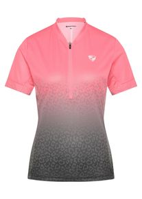 Radtrikot Ziener "NELENIA-Z", Damen, Gr. 46, pink (schwarz.strawberry sorbet), Obermaterial: 100% Polyester. Obermaterial 2: 90% Polyester, 10% Elasthan, Trikots Radtrikot