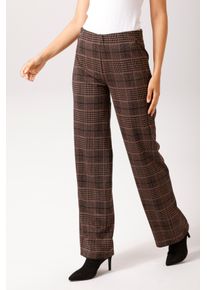 Schlupfhose Aniston CASUAL, Damen, Gr. 48, N-Gr, schwarz, beige, rot, Jersey, Obermaterial: 65% Polyester, 30% Viskose, 5% Elasthan, kariert, figurumspielend kn&ouml;chellang, Hosen Schlupfhose, im farbharmonischen Karo-Dessin - NEUE KOLLEKTION