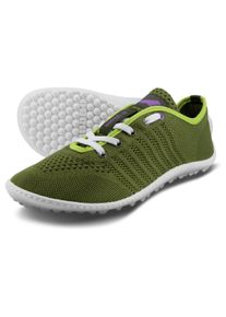 Barfu&szlig;schuh LEGUANO "GO", Damen, Gr. 40, gr&uuml;n, Textil, Schuhe Barfu&szlig;schuh, Freizeitschuh, Halbschuh, Schn&uuml;rer mit 360 Grad Halbkugelsohle