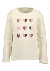 Langarmshirt Blue Seven, M&auml;dchen, Gr. 128, beige (sanftes wei&szlig;), Single Jersey, Obermaterial: 100% Baumwolle, bedruckt, unifarben, Basic normal, Rundhals, Shirts Langarmshirt, Baumwolle