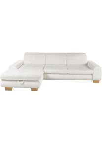 Ecksofa, grau (silber), SET ONE BY Musterring, Sofas, B/H/T: 307cm x 86cm x 195cm, Cord, Ottomane links, Sitzh&ouml;he 49cm,Sitztiefenverstellung im 3-Sitzer,ohne Kopfteilverstellung,ohne Bettfunktion,ohne Bettkasten, 88% Polyester;12% Polyamid, Ecksofa, whlw. mit Funktion, Kaltschaum, in Cord, silver, Sitzh&ouml;he 49, B:307cm H:86cm T:195cm