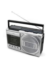 Soundmaster Retro Radio Recorder (FM, MW, Bluetooth), Radio, Silber, Schwarz