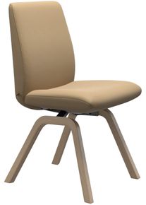 Polsterstuhl stressless "Laurel", beige (sand paloma, walnuss), B:49cm H:92cm T:59cm, Leder PALOMA: PALOMA ist ein durchgef&auml;rbtes Semianilin-M&ouml;belleder mit nat&uuml;rlicher Narbung., St&uuml;hle, Polsterstuhl, Low Back, Gr&ouml;&szlig;e L, mit schr&auml;ggestellten Beinen in Walnuss