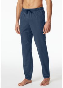 Pyjamahose Schiesser "Mix + Relax", Herren, Gr. 52, N-Gr, blau (819, royal), Single Jersey, Obermaterial: 100% Baumwolle, lang, Hosen Pyjamahose, gestreift, seitliche Taschen, Bindekordel