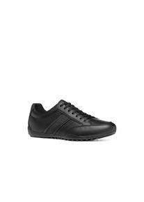Schn&uuml;rschuh Geox "U WELLS", Herren, Gr. 46, schwarz, Lederimitat, Schuhe Schn&uuml;rschuh, Freizeitschuh, Sneaker, Halbschuh mit seitlicher Logpr&auml;gung