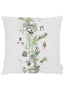 Dekokissen Apelt "8110", grau, gr&uuml;n, anthrazit, B:46cm L:46cm, Baumwolle, Polyester, Dekokissen_Sitzkissen_Kissenh&uuml;llen, Dekokissen