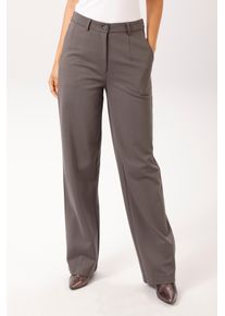 Jerseyhose Aniston CASUAL, Damen, Gr. 48, N-Gr, grau (taupe), Jersey, Obermaterial: 62% Viskose, 33% Polyamid, 5% Elasthan, unifarben, figurumspielend lang, Hosen Jerseyhose, mit weitem, geraden Bein - NEUE KOLLEKTION