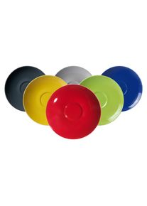 Ritzenhoff & Breker Untertasse RITZENHOFF & BREKER "Kaffeeuntertassen Doppio &oslash; 16 cm 6er Set bunt", bunt, B:16cm H:2cm L:16cm T:16cm &Oslash;:16cm, Speiseteller, Untertasse, Sp&uuml;lmaschinenfest, Mikrowellensicher