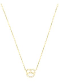 Kette mit Anh&auml;nger Amor "Breze, Trachtenschmuck, Volksfest", gold (gelbgoldfarben, kristallwei&szlig;), Halsketten, Damen, Silber 925 (Sterlingsilber), L: 45, Kette mit Anh&auml;nger, mit Zirkonia (synth.)