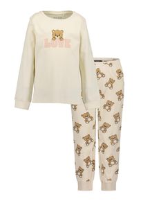 Schlafanzug Blue Seven, M&auml;dchen, Gr. 92/98, beige (sanftes wei&szlig;), Jersey, Obermaterial: 100% Baumwolle, bedruckt, unifarben, Basic lang, Rundhals, Homewear-Sets Schlafanzug, Baumwolle