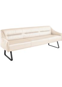Essbank Musterring "JustB SP500", wei&szlig; (bianco), B:232cm H:86cm T:70cm, Sitzb&auml;nke, Essbank, Metallkufe schwarz, verschiedene Farben, Breite 220 oder 250 cm