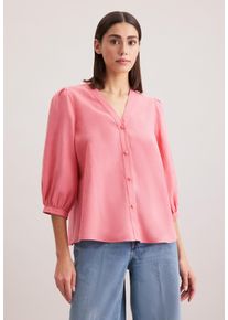 Klassische Bluse Seidensticker "Schwarze Rose", Damen, Gr. XL (42), rosa, 65% Baumwolle, 35% Leinen, unifarben, oversize, V-Ausschnitt, Blusen Klassische Bluse, Tunika Uni