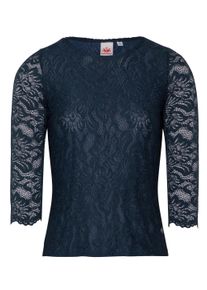 Spieth & Wensky Shirtbluse SPIETH & WENSKY "Alheim", Damen, Gr. 46, dunkelblau, Obermaterial: 90% Polyamid PA. 10% Elasthan EL., uni, slim fit, Rundhals, Blusen Shirtbluse, Rundhals Ausschnitt