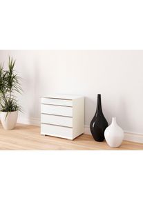 Nachtkonsole Musterring "Imola W", wei&szlig;, B:60cm H:64cm T:42cm, Floatglas, Holzwerkstoff, Sideboards, Nachtkonsole, mit Selbsteinzug und D&auml;mpfung