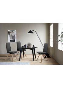 Polsterstuhl stressless "Laurel", grau (charcoal dinamica, eiche gekalkt), B:49cm H:105cm T:60cm, Microfaser DINAMICA (88% Polyester, 12% Polyurethan), St&uuml;hle, Polsterstuhl, High Back, Gr&ouml;&szlig;e L, mit schr&auml;ggestellten Beinen in Eiche gekalkt