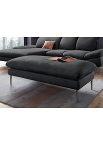 Hocker W.Schillig "enjoy&MORE", schwarz (schwarz z59), B:151cm H:45cm T:71cm, Chenille-Flachgewebe R66 (85% Polyester, 15% Nylon);Longlife Xtra-Leder Z59: Glattleder mit modischer Pr&auml;gung. Hautst&auml;rke 0, 9 - 1, 1 mm;Stoff S37 (100% Polyester), Hocker, Hocker, F&uuml;&szlig;e schwarz pulverbeschichtet, Breite 151 cm