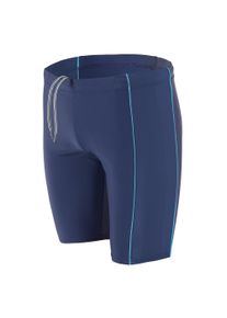 Badehose AQUARTI "Badehose Aquarti Herren Lange Badehose mit Kontrast-Paspel Jammer", Herren, Gr. XL, N-Gr, blau (dunkelblau, blau), Obermaterial: 80% Polyamid PA. 20% Elasthan EL., Badehosen Badehose