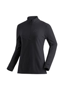 Fleecepullover Maier Sports "Denise HZ W", Damen, Gr. 48, schwarz, 100% Polyester, hoch geschlossener Ausschnitt, Sweatshirts Fleecepullover, Damen Midlayer, pflegeleichtes Half-Zip Fleece