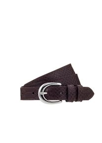 Lederg&uuml;rtel Tamaris, Damen, Gr. 80, dunkelbraun, Rindsleder, gemustert, unifarben, G&uuml;rtel Lederg&uuml;rtel, mit Doppelschnalle, aus Rindsleder