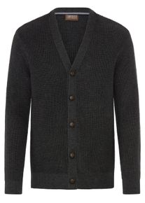 MAN'S WORLD Strickjacke MAN'S WORLD "Neue Kollektion Highlight Rippenqualit&auml;t", Herren, Gr. S (44/46), anthrazit melange, Strick, Obermaterial: 50% Baumwolle, 50% Polyacryl, meliert, regular fit normal, V-Ausschnitt, Rippstrickb&uuml;ndchen, Strickjacken Strickjacke, Regular fit, mit melierter Optik, mit Knopfleiste, Langarm