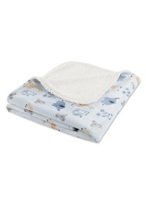 Babydecke HUGGIES BABYWEAR "HGHB PRINTED BLANKET", Baby, blau (huggies ballad blau), Kunstfaser, bedruckt, Wohndecken Babydecke