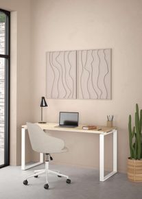 Schreibtisch Home Affaire "Sign Arbeitstisch, Sekret&auml;r, B&uuml;rotisch", wei&szlig; (jackson hickory, wei&szlig;), B:150cm H:75,6cm T:60cm, Tische, Schreibtisch, Cleanes Design, Metallbeine, Breite 120 oder 150 cm