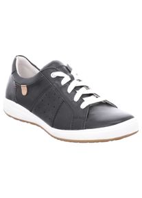 Sneaker Josef Seibel "CAREN 01", Damen, Gr. 37, schwarz, Nappaleder, Schuhe Sneaker, Freizeitschuh, Halbschuh, Schn&uuml;rschuh mit gepolstertem Schaftrand